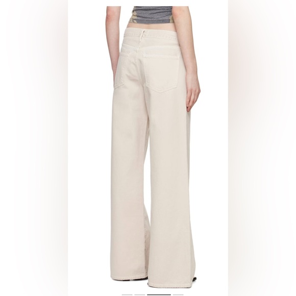Agolde Cream Wide Leg Jeans - Picture 2 of 4